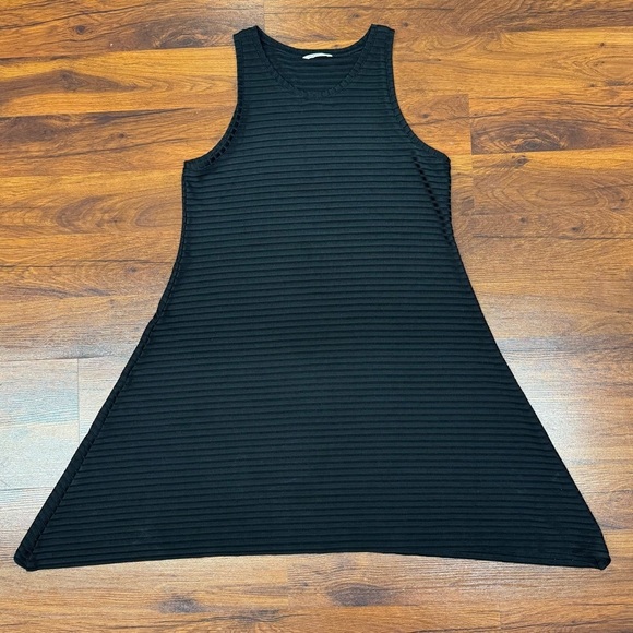 Club Monaco Black Ribbed Knit Swing Dress Size Small - Picture 3 of 5